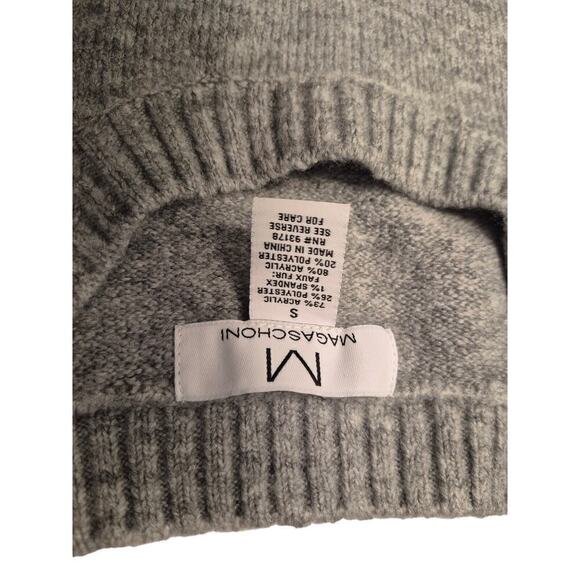 Magaschoni Sz.S, Poly blend Grey Sweater Dress/Tunic  Faux fur pockets - Picture 4 of 7